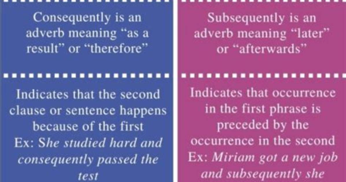 Who Does Subsequently Mean?
