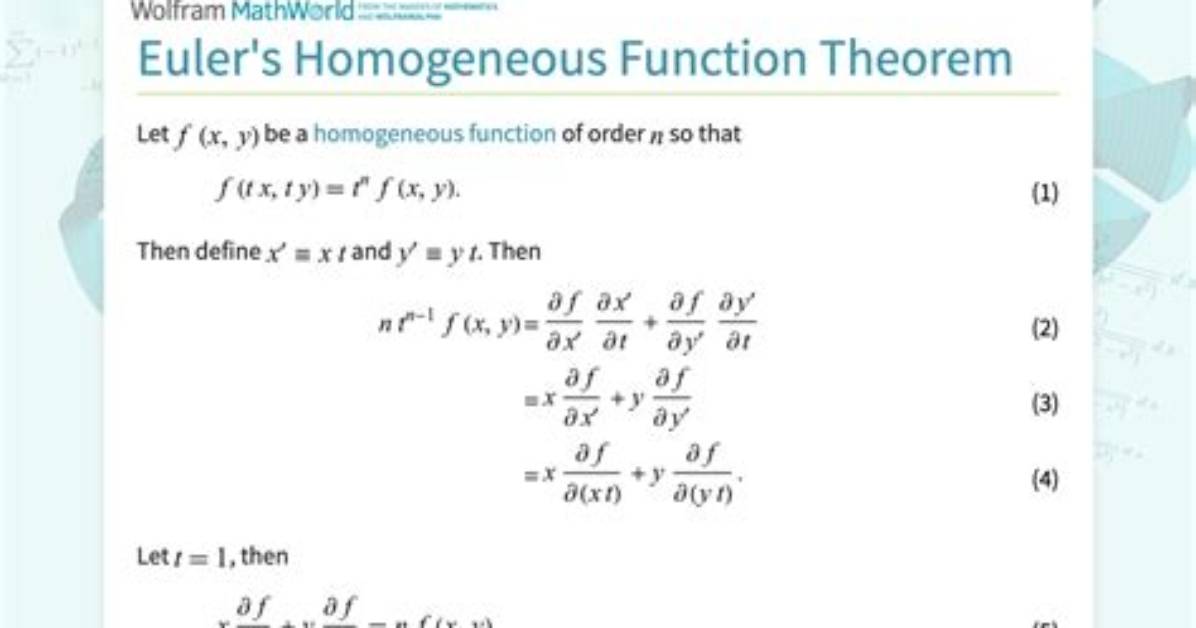 Who Invented Homogeneous Function?