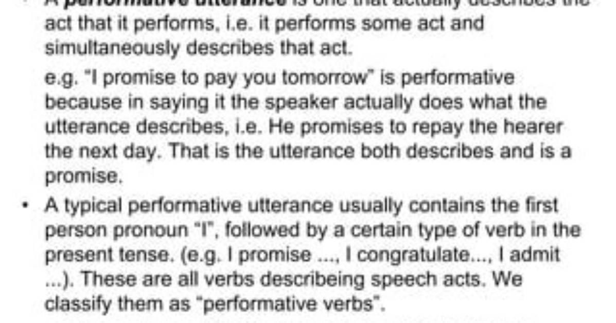 Who Invented Performative Utterance?