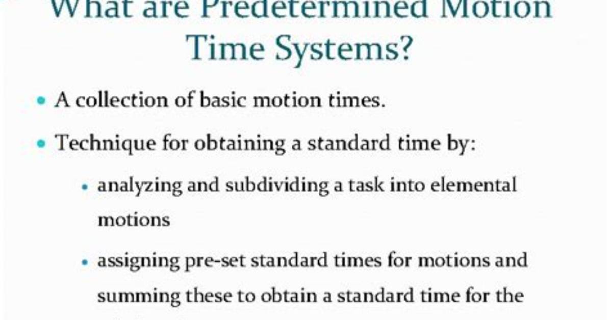 Who Invented Predetermined Motion Time System?