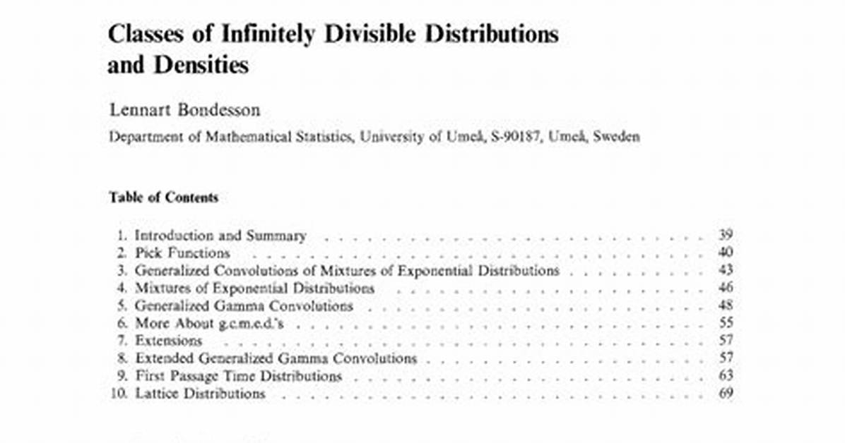 Who Made Infinitely Divisible?