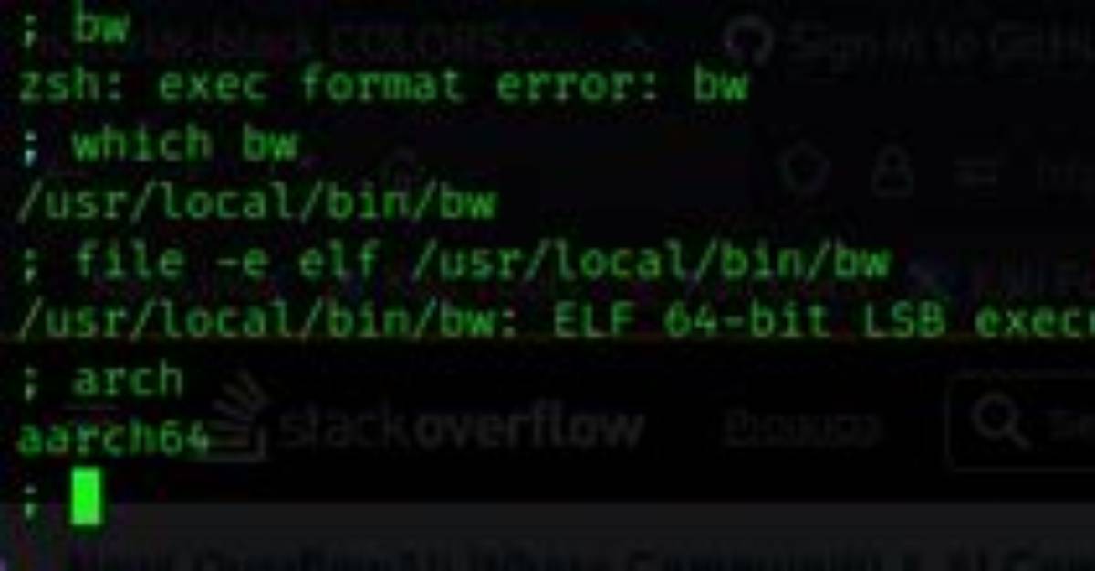 Why Am I Getting a Zsh: Exec Format Error?
