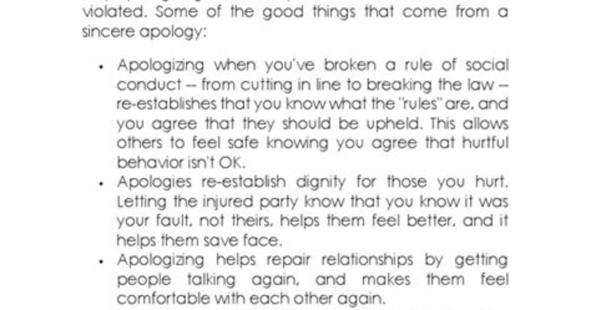 Why Apologizing Is Important?