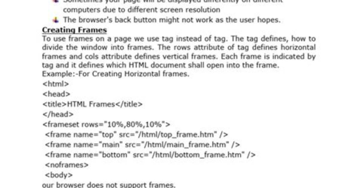 Why Are Html Frames Bad
