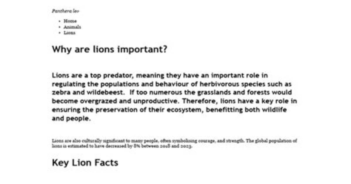 Why Are Lions Important - Lisbd-Net. Com