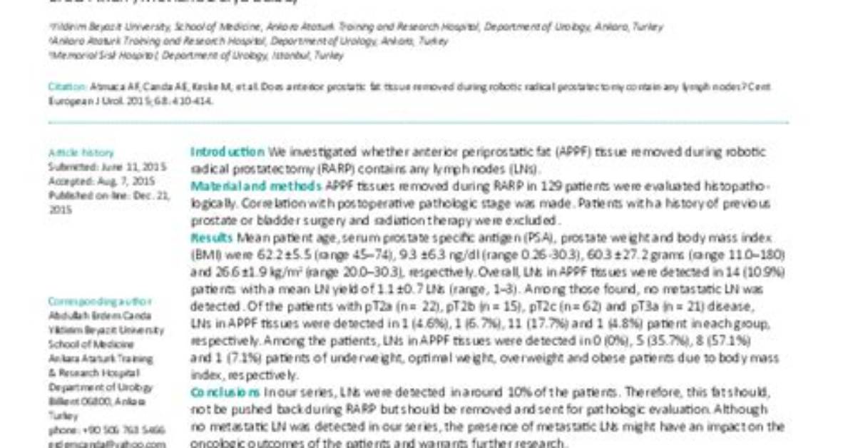 Why Are Lymph Nodes Removed During Prostatectomy?