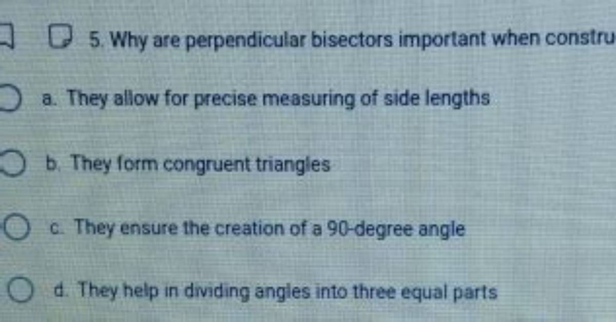 Why Are Perpendicular Bisectors Important?