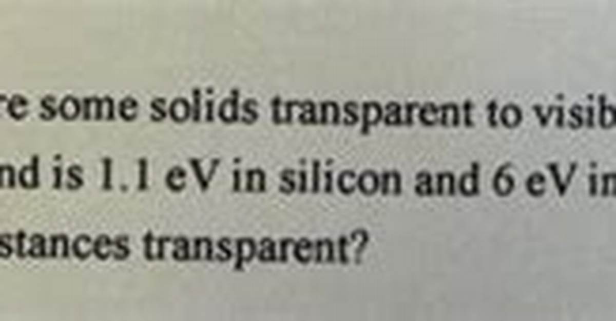 Why Are Some Solids Transparent?