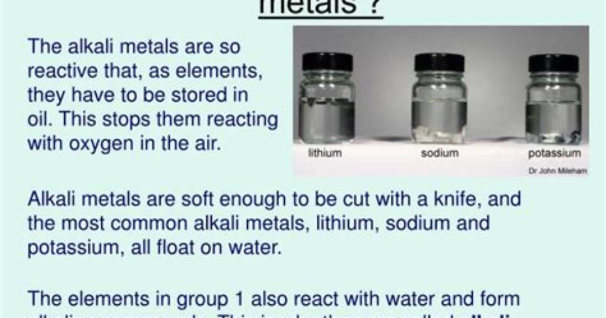 Why Are They Called Alkali Metals?