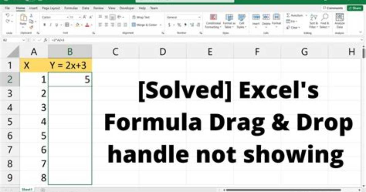 Why Can't I Drag Down Formulas in Excel 2016?