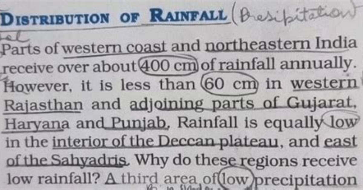 Why Deccan Plateau Receives Less Rainfall?