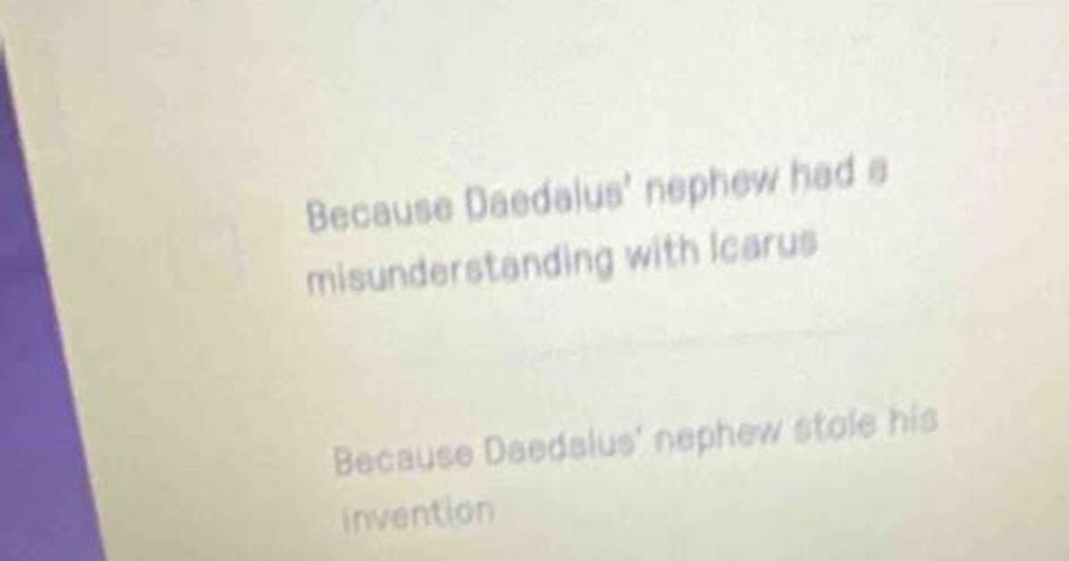 Why Did Daedalus Kill His Nephew?