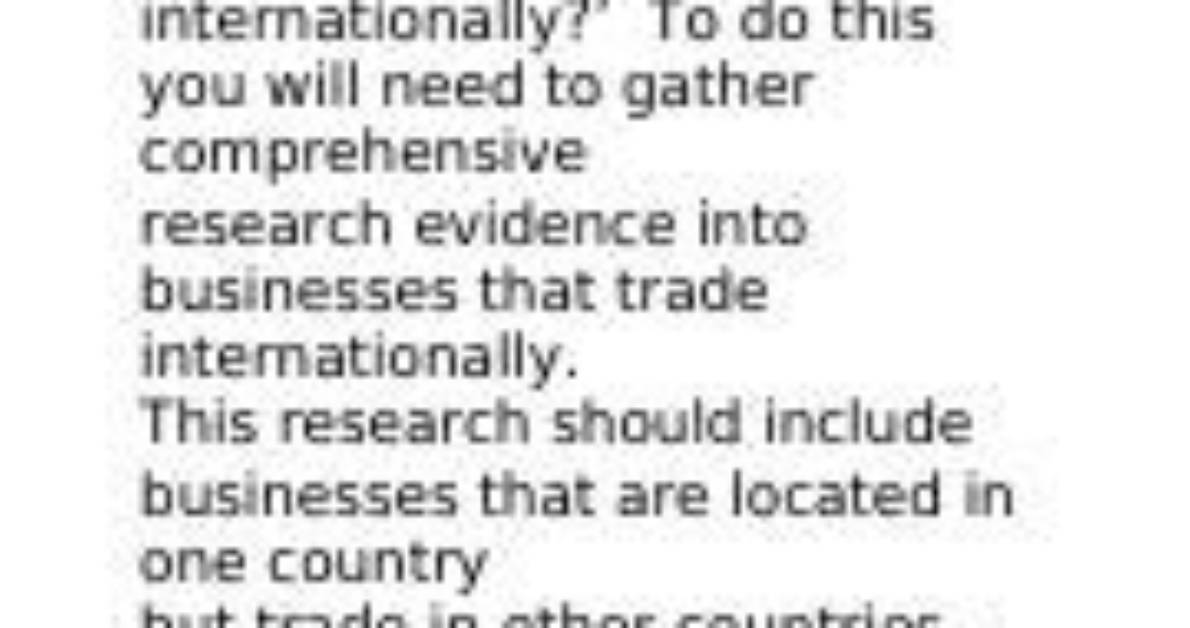 Why Do Businesses Trade Internationally?