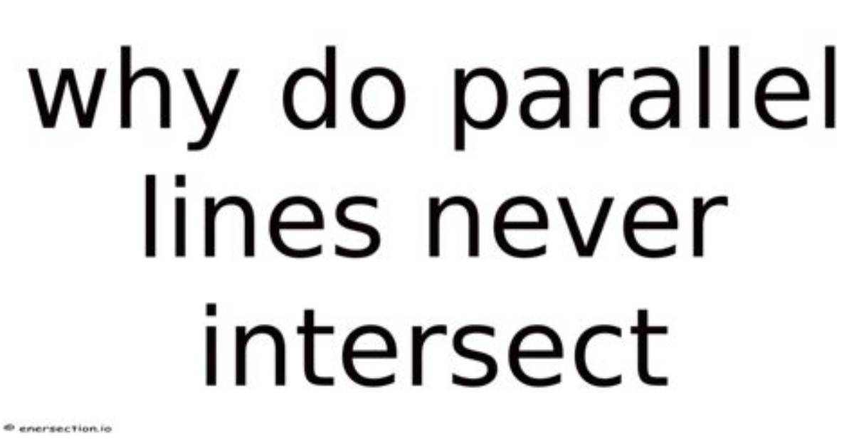 Why Do Parallel Lines Never Intersect?