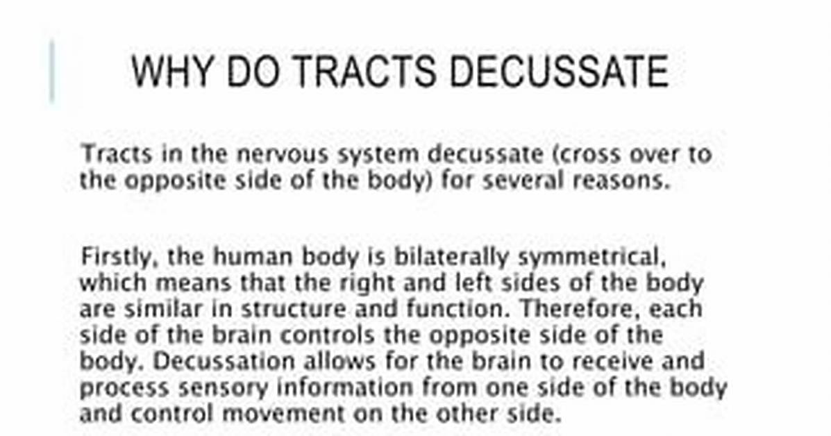 Why Do Tracts Decussate?