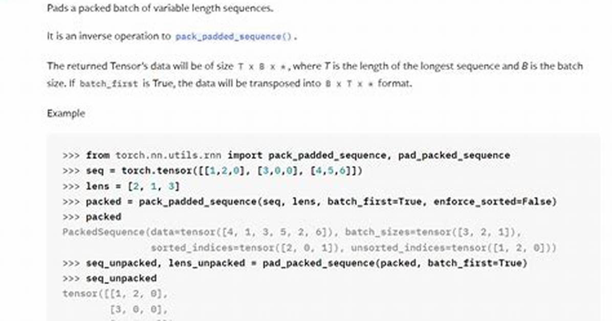 Why Do We "Pack" the Sequences in Pytorch?