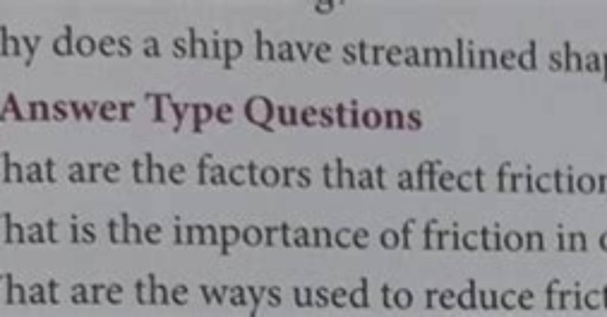 Why Does a Ship Have Streamlined Shape?
