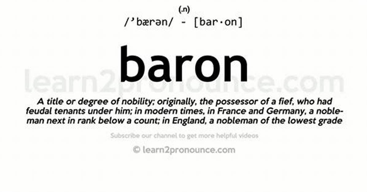 Why Does Baron Mean?