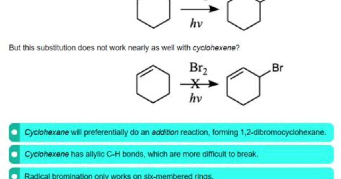 Why Does Cyclohexene Decolorize Bromine?