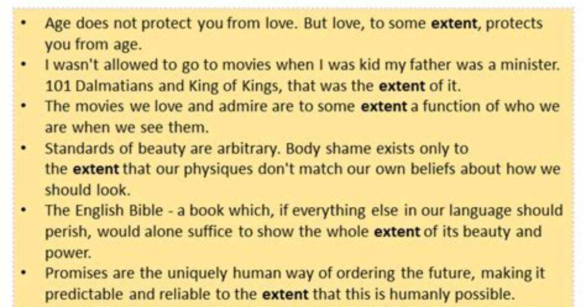 Why Does Extent Mean?