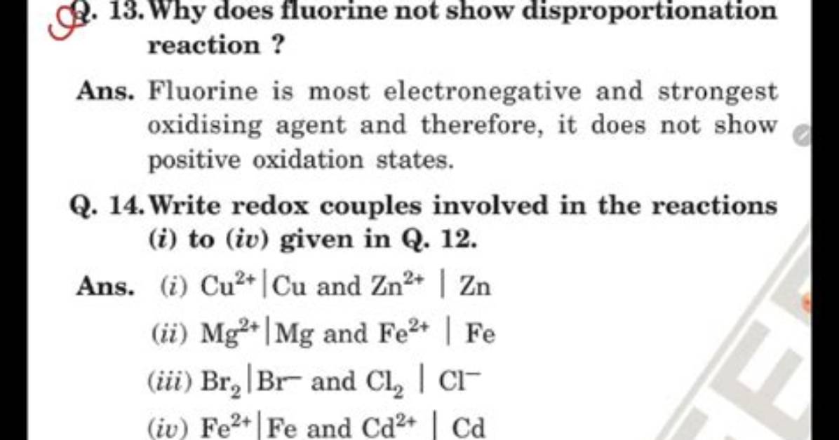 Why Does Fluorine Not Show Disproportionation?