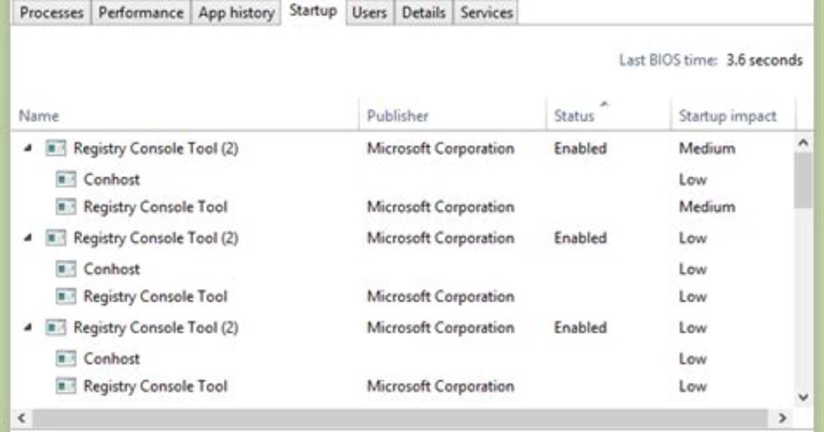Why Does Reg. Exe Runs Three Processes When My Windows 8 Starts up?