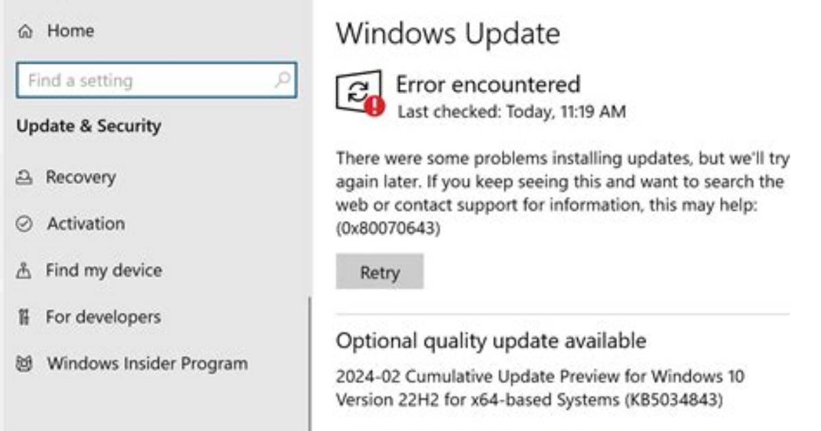 Why Does Windows 10 Update Fail to Install?