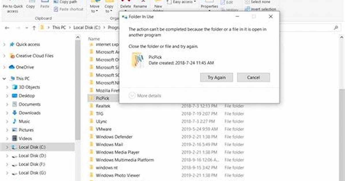 Why I Can't Delete a Folder?