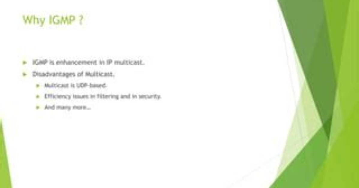 Why Igmp Is Needed?