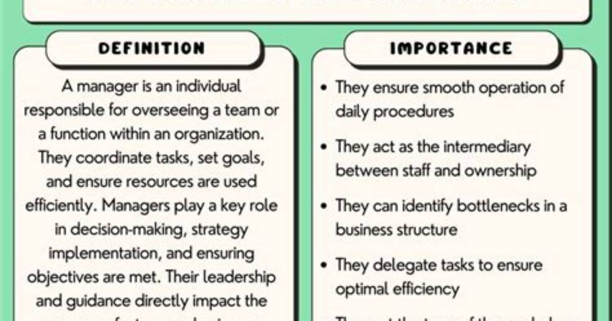 Why Is a Manager Important?