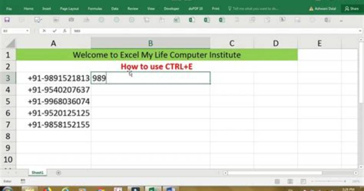 Why Is Ctrl E in Excel Not Working?