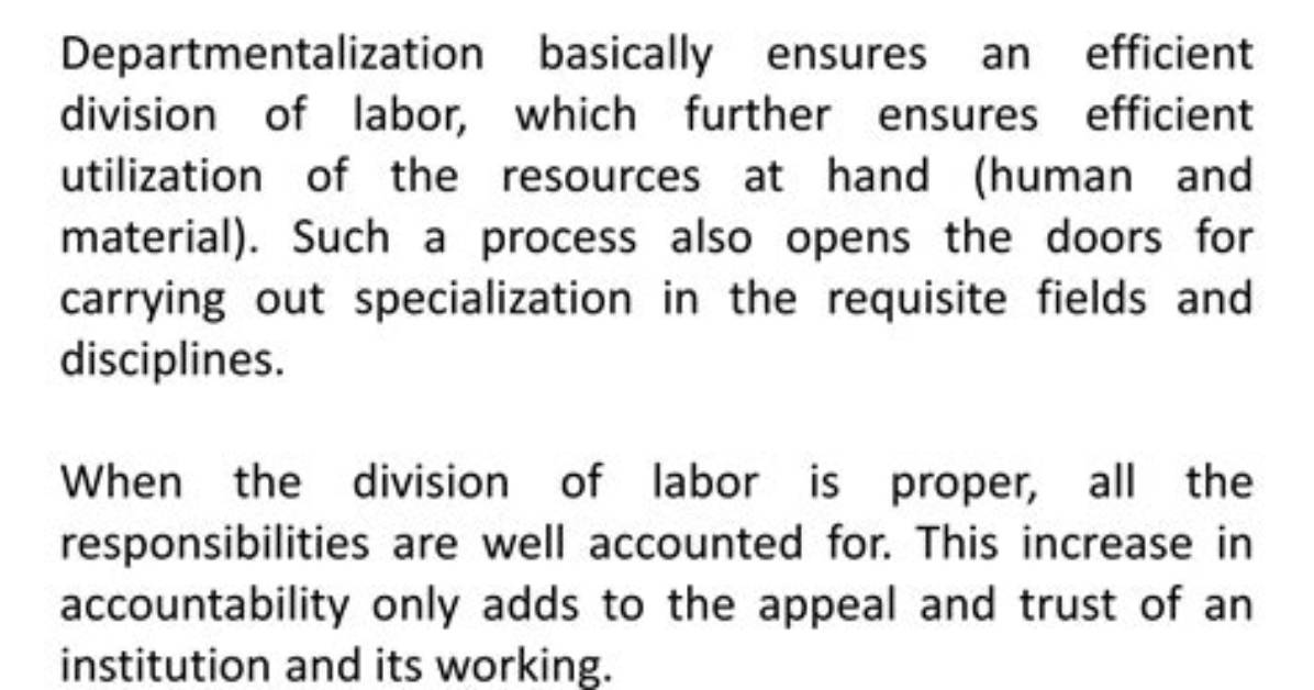 Why Is Departmentalization Important?