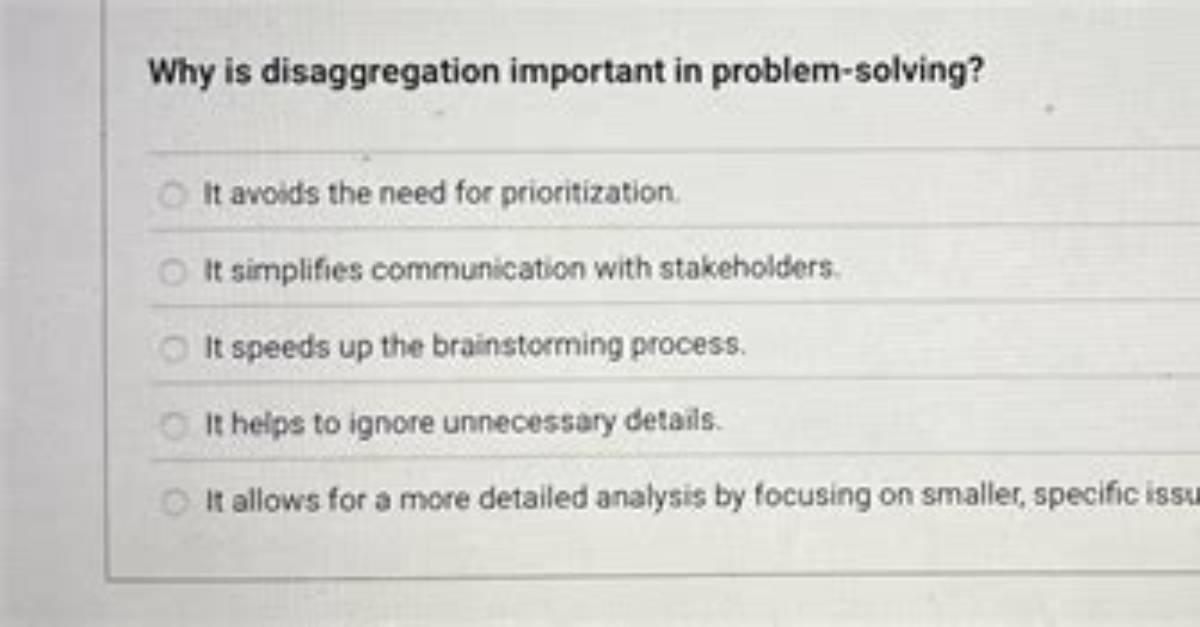 Why Is Disaggregation Important?