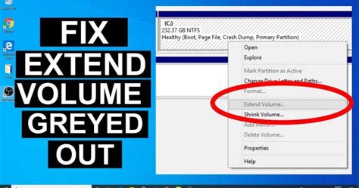 Why Is Extend Volume Disabled Windows 10?