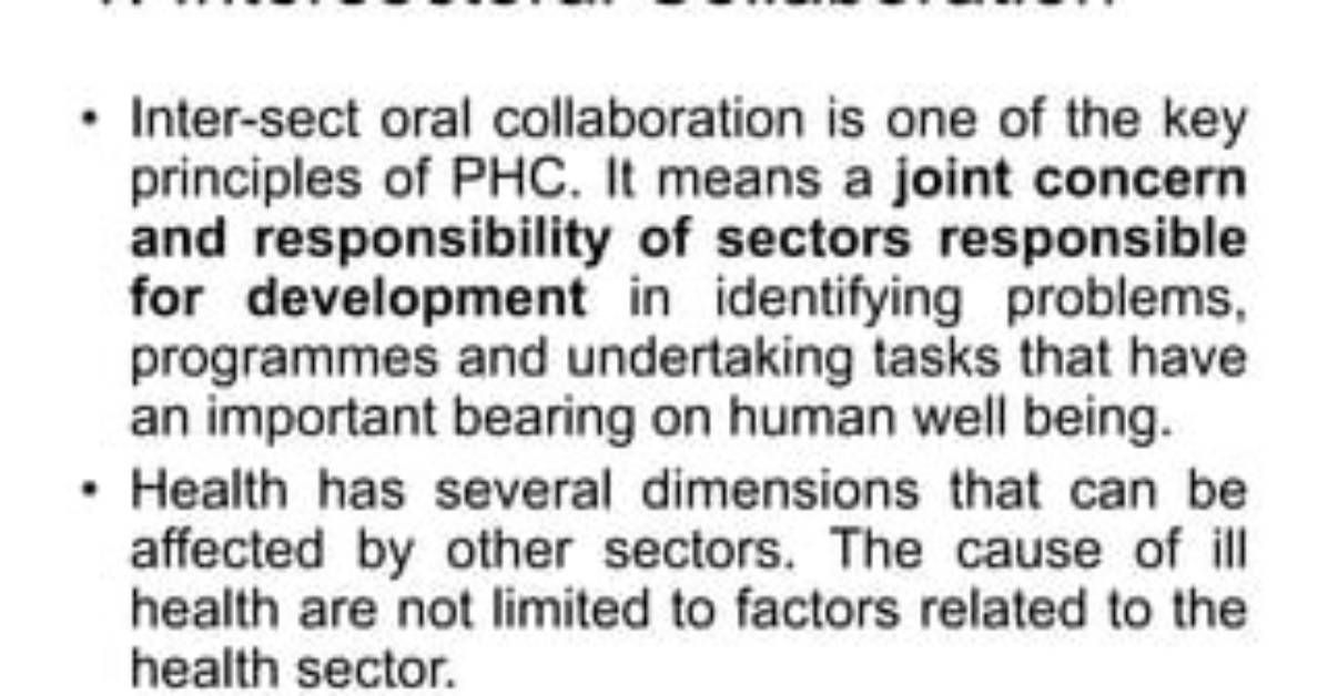 Why Is Intersectoral Collaboration Important?