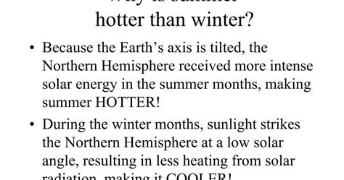 Why Is It Hotter in Summer Than in Winter