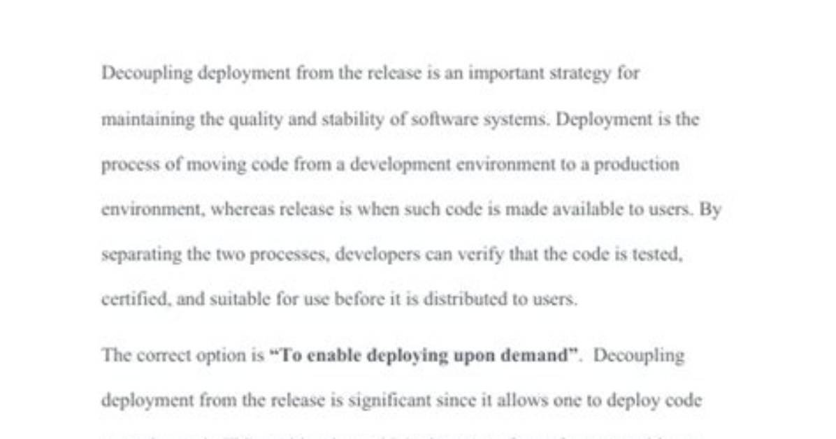 Why Is It Important to Decouple Deployment from Release