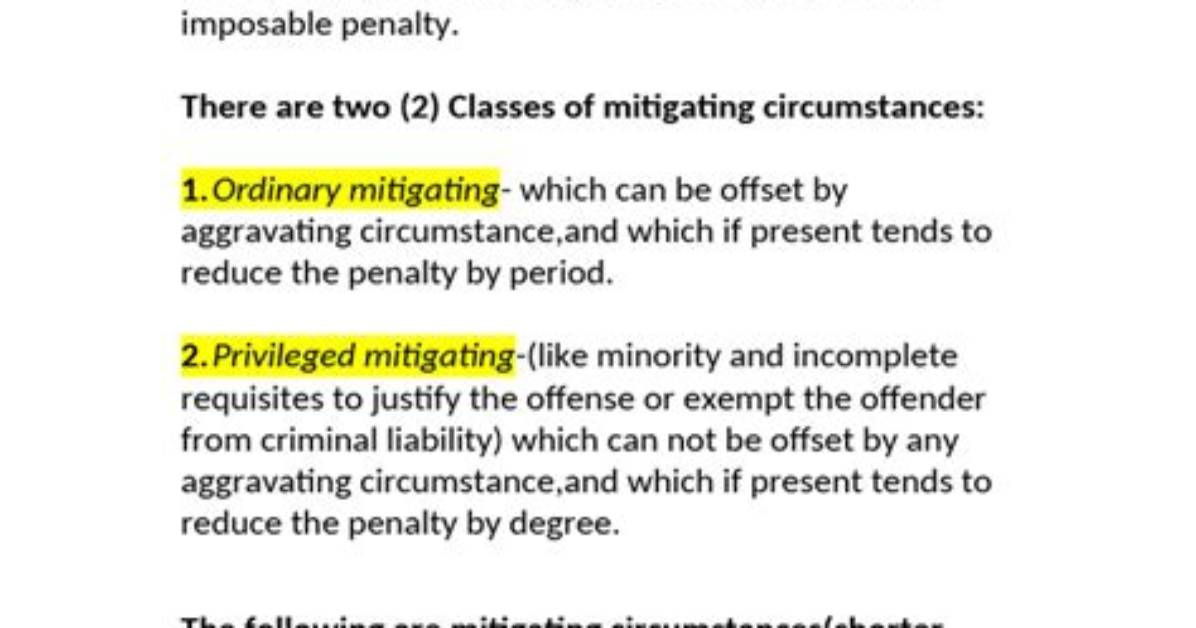 Why Is Mitigating Circumstance?