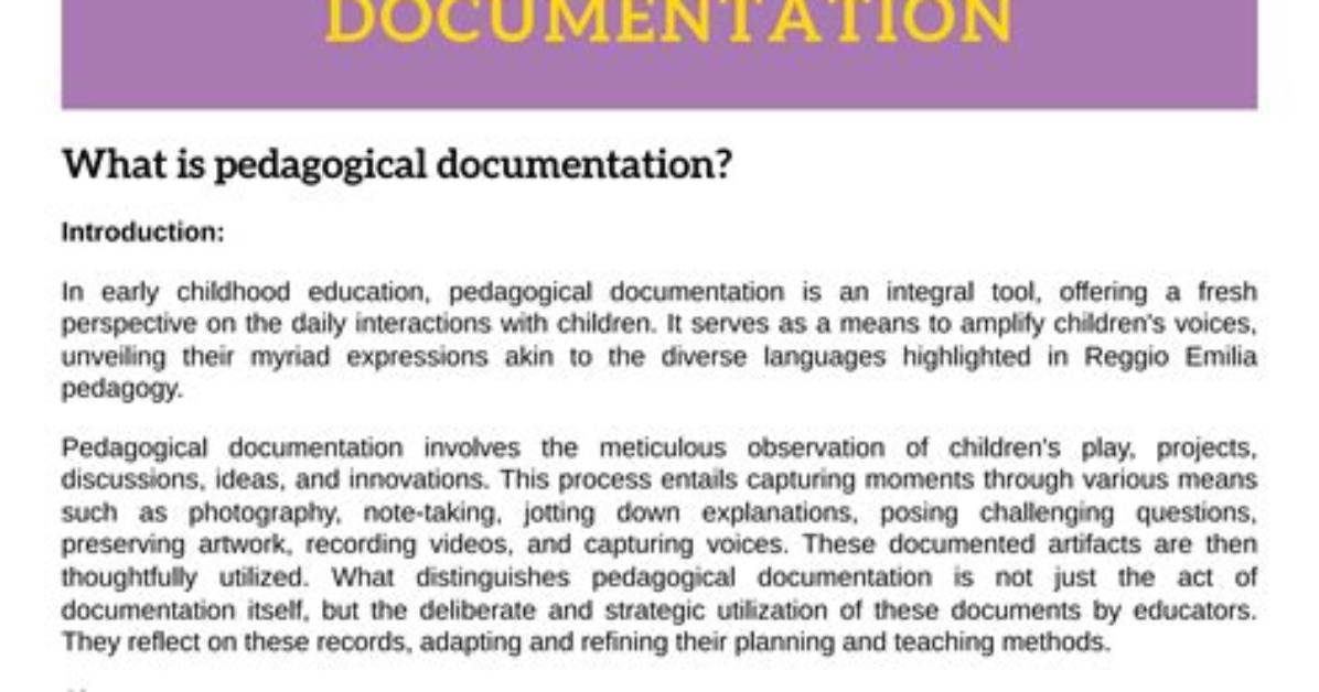 Why Is Pedagogical Documentation Important to Educators?