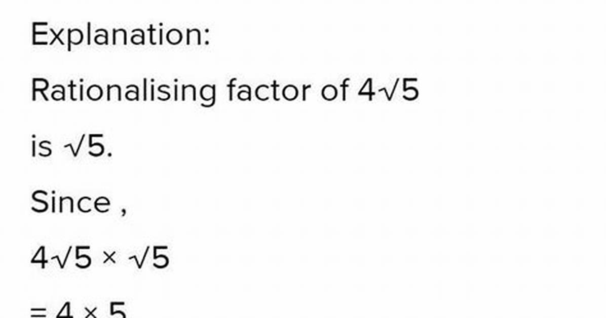 Why Is Rationalising Factor?