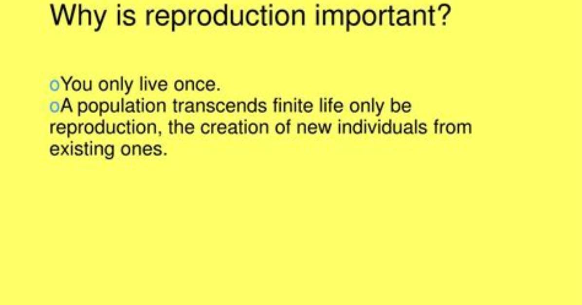 Why Is Reproduction Important - Lisbd-Net. Com
