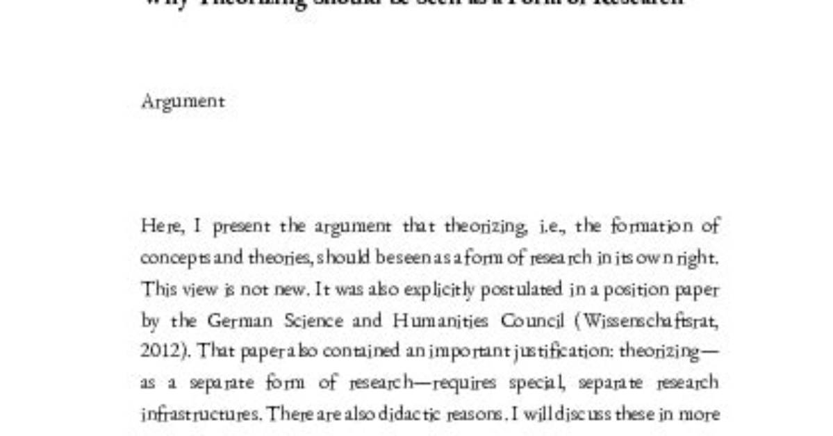Why Is Theorizing Important?