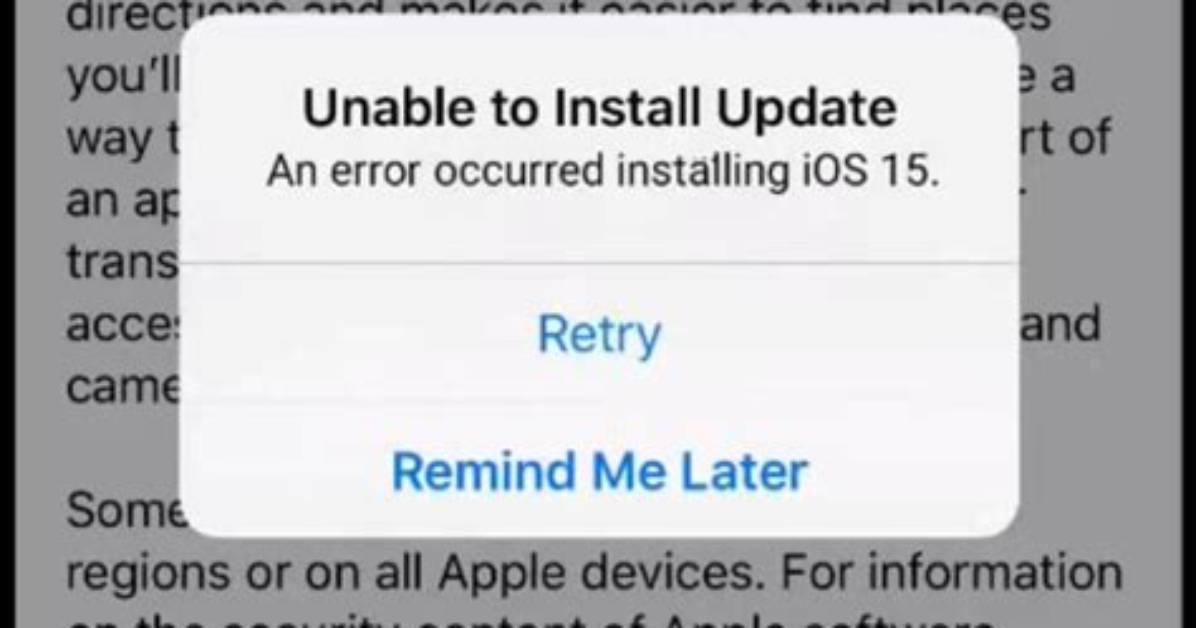Why Is There an Error Installing iOS 14?