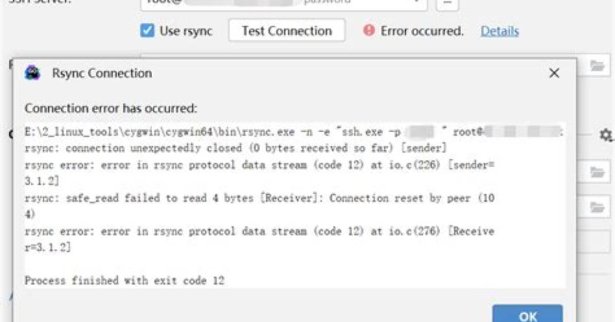 Why Is This Rsync Connection Unexpectedly Closed on Windows? [Closed]