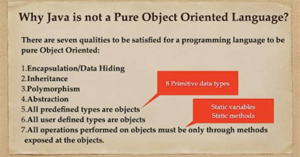 Why Java Not Purely Object Oriented?