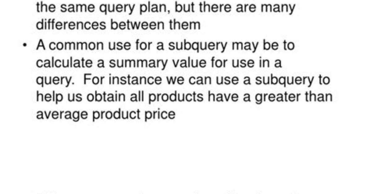 Why Joins Are Faster Than Subquery?
