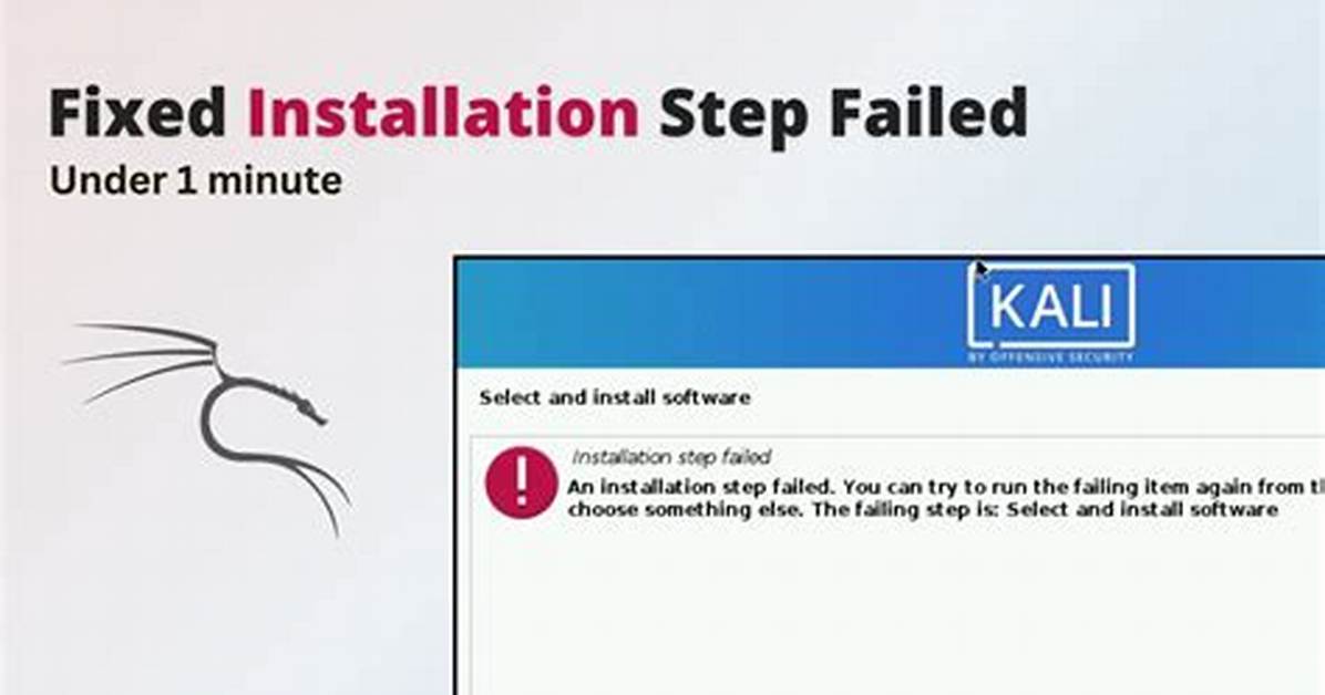 Why Kali Linux Installation Step Failed?