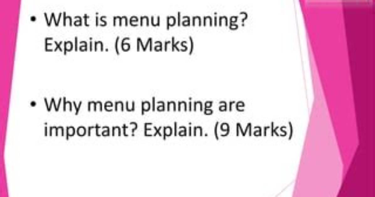 Why Menu Planning Is Important?