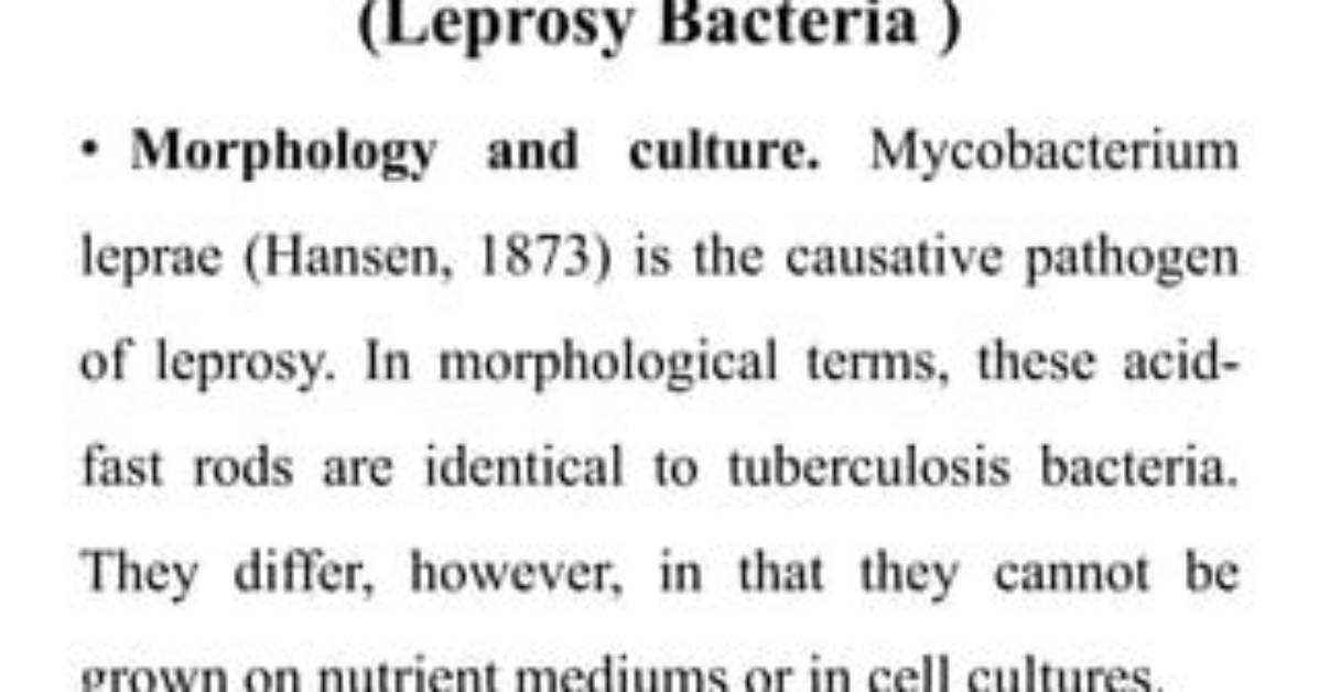 Why Mycobacterium Leprae Cannot Be Cultured?