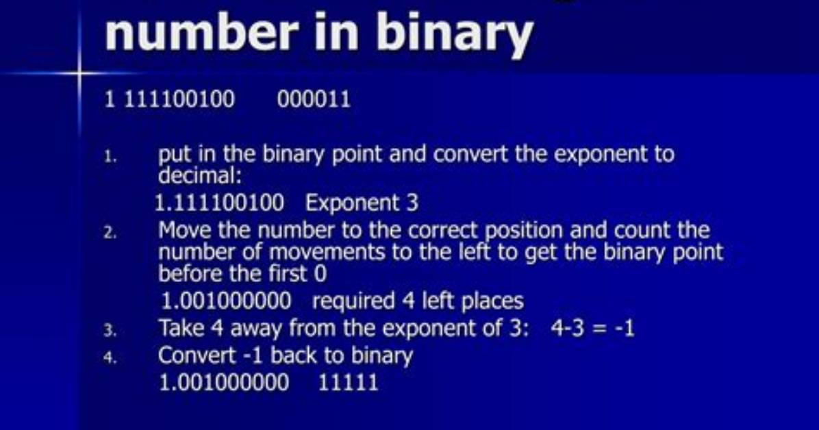Why Normalise Binary Number?